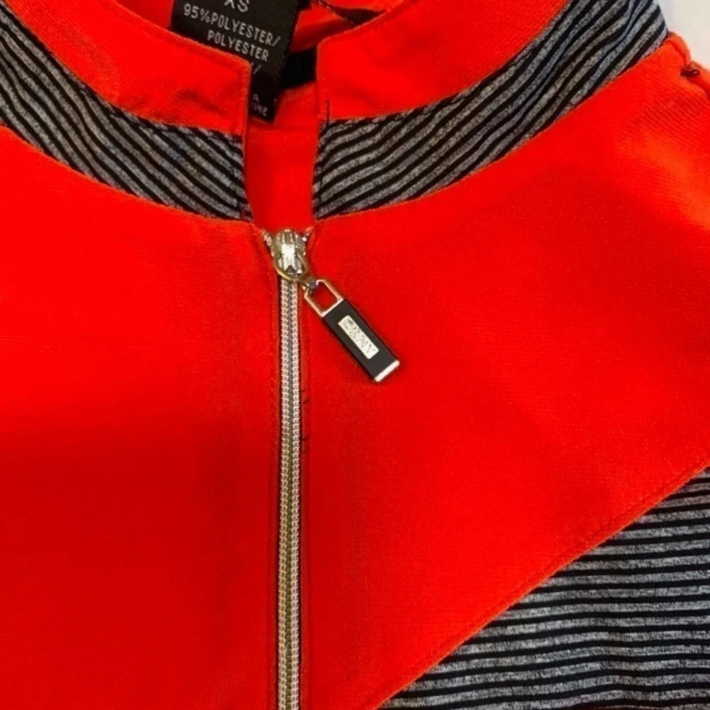 DKNY Golf sleeveless top Orange, Black and White XS